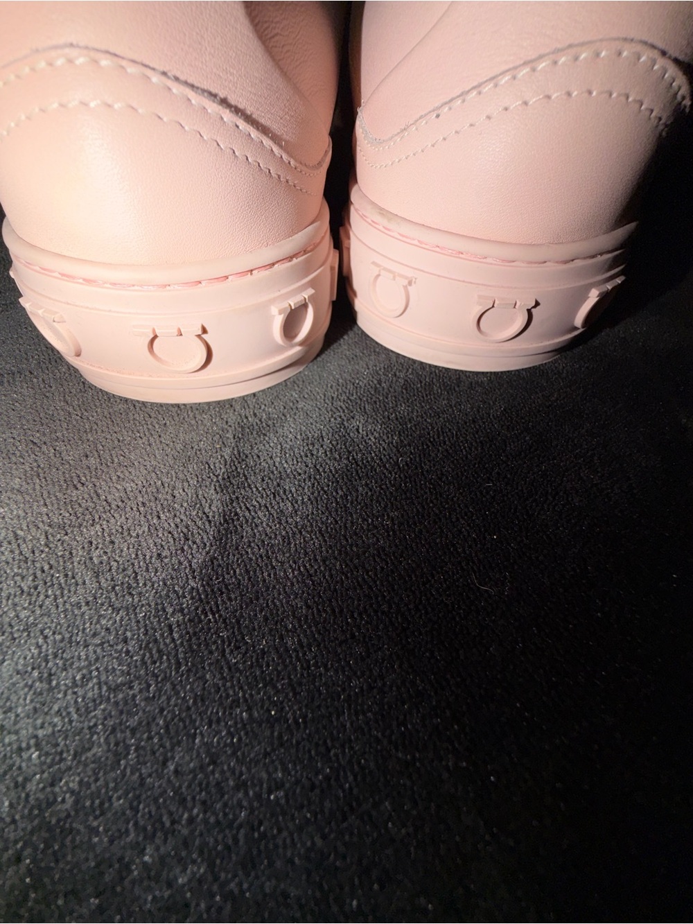 Salvatore Ferragamo Kids Light Pink Logo-Trim Sneakers